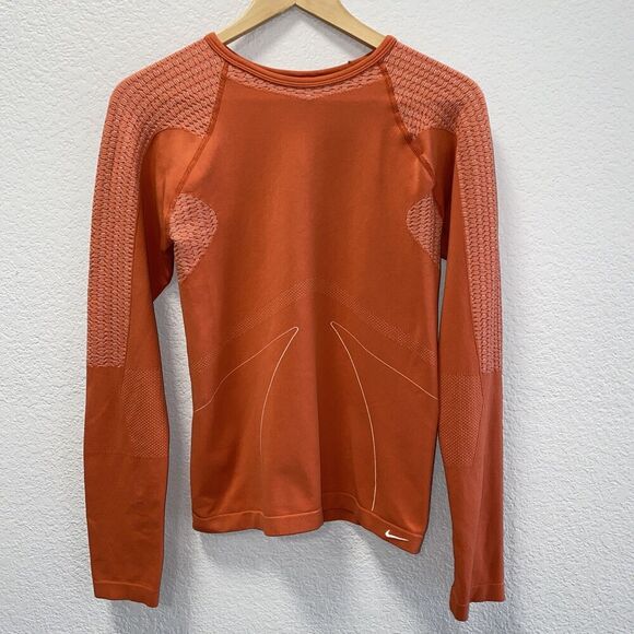 Nike Tops - Nike Long Sleeve Dri Fit Womens Athletic Shirt L / XL Bright Peach Orange